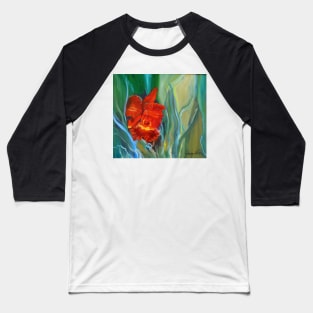 Red Jungle Orchid Baseball T-Shirt